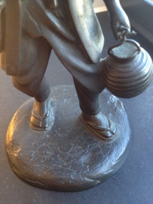 SUPERB JAPANESE BRONZE OKIMONO NIGHT WATCHMAN SIGNED MEIJI 1868-1912 View VII