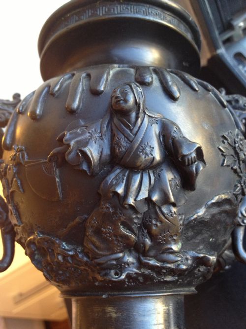 SUPERB QUALITY JAPANESE BRONZE KORO MEIJI PERIOD 1868-1912 View VII