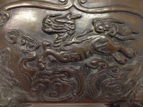 GREAT PAIR OF 19TH C JAPANESE BRONZE KOROS WITH COVERS- MEIJI View IX