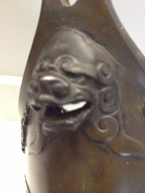 GREAT PAIR OF 19TH C JAPANESE BRONZE KOROS WITH COVERS- MEIJI View X