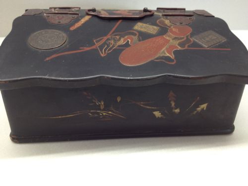 JAPANESE GILT LAQUERED WRITING BOX SAMURAI -MEIJI PERIOD 1868-1912 View IV