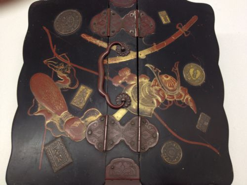 JAPANESE GILT LAQUERED WRITING BOX SAMURAI -MEIJI PERIOD 1868-1912 View VII