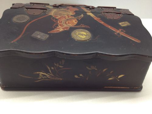 JAPANESE GILT LAQUERED WRITING BOX SAMURAI -MEIJI PERIOD 1868-1912 View VI