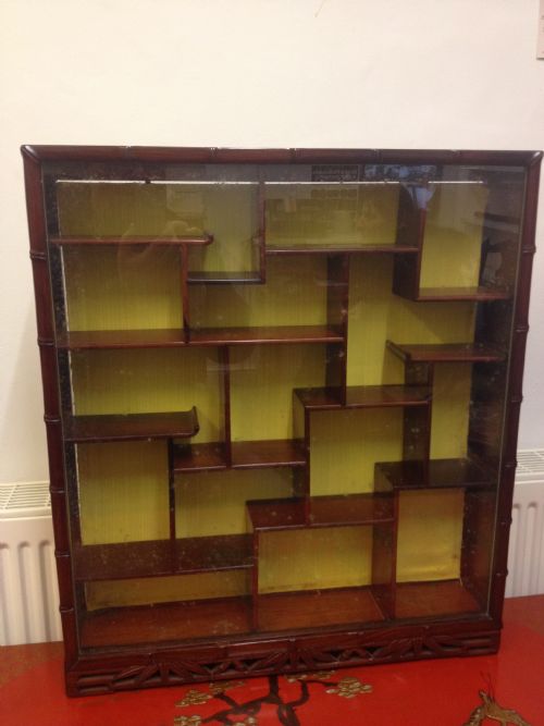 Chinese Hardwood Display Cabinet for Netsuke/scent Bottles Etc