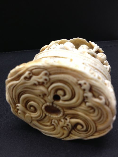 MAGNIFICENT JAPANESE IVORY OKIMONO DRAGON BOAT MEIJI PERIOD 1868-1912 View IX