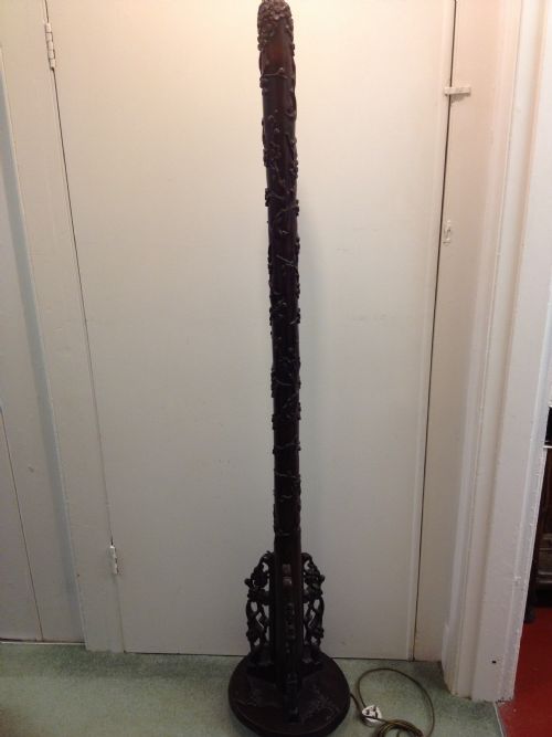 Heavy Chinese Hardwood (Padouk) Standard Lamp