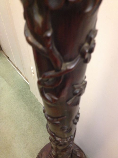 HEAVY CHINESE HARDWOOD (PADOUK) STANDARD LAMP View III
