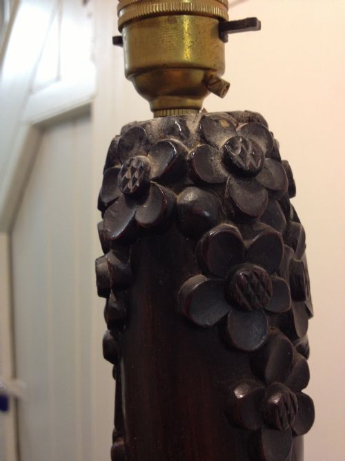 HEAVY CHINESE HARDWOOD (PADOUK) STANDARD LAMP View IV