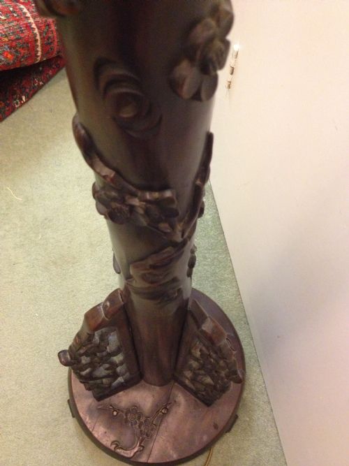 HEAVY CHINESE HARDWOOD (PADOUK) STANDARD LAMP View VII