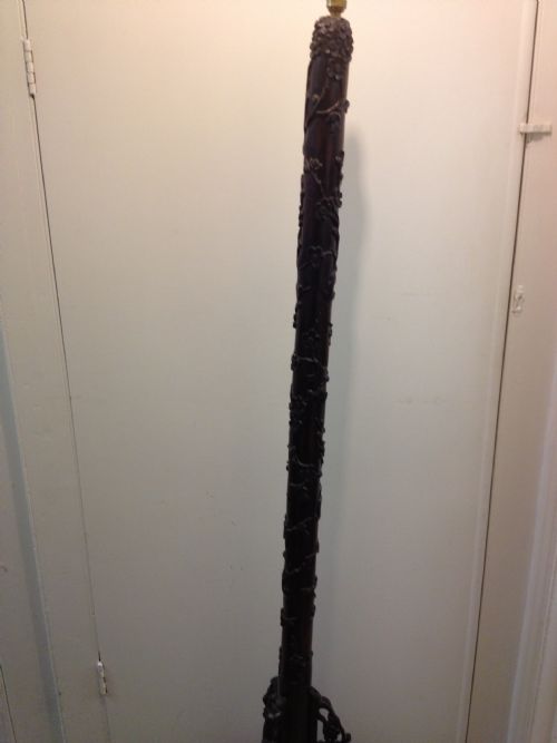 HEAVY CHINESE HARDWOOD (PADOUK) STANDARD LAMP View VI
