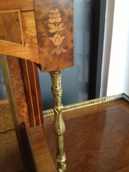 SUPERB AMBOYNA & MARQUETRY INLAID BONHEUR DU JOUR-WRITING DESK  View XIV