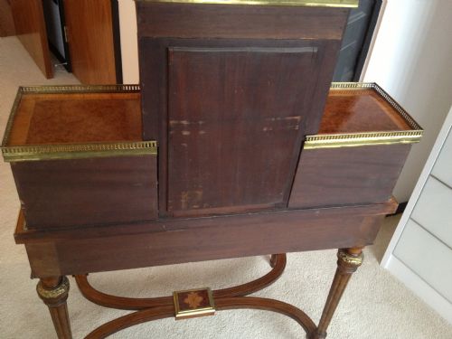 SUPERB AMBOYNA & MARQUETRY INLAID BONHEUR DU JOUR-WRITING DESK  View XV