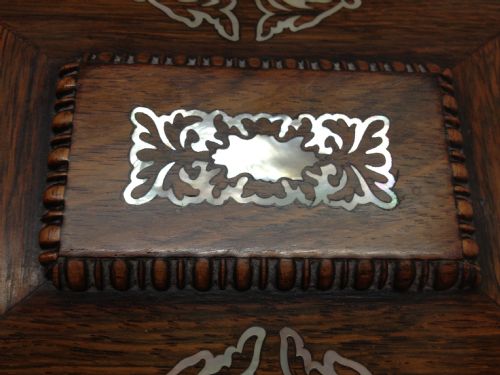REGENCY ROSEWOOD INLAID MOTHER OF PEARL TEA CADDY View IV
