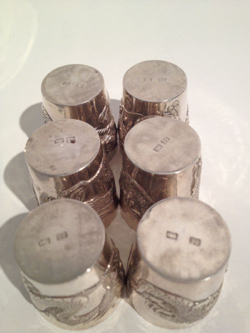 FANTASTIC CHINESE SILVER DRINKS SET BY WAN HING View VIII