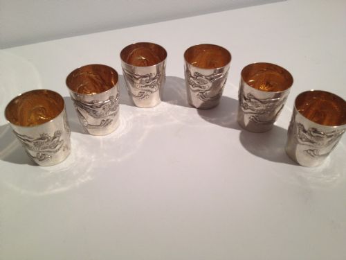 FANTASTIC CHINESE SILVER DRINKS SET BY WAN HING View IX