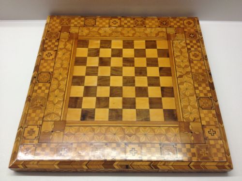 Fabulous Marquetry and Parquetry Inlaid Chess Board