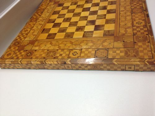 FABULOUS MARQUETRY AND PARQUETRY INLAID CHESS BOARD View IV