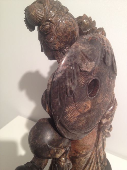 LARGE 18TH CENTURY CHINESE STONE SIGNED FIGURE OF GUANYIN View VIII
