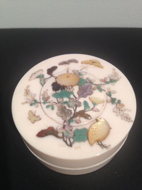 Fabulous Quality Shibayama Ivory Box and Cover Meiji Period