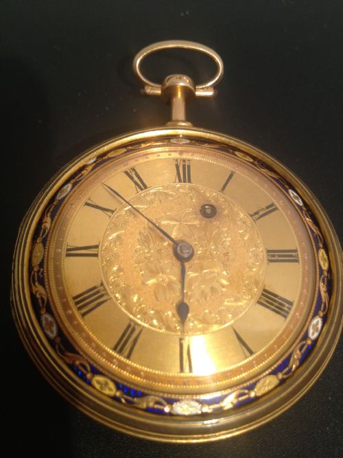 Gold and Enamel Pocket Watch "Parkinson & Frodsham"