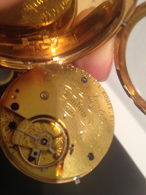 GOLD AND ENAMEL POCKET WATCH 