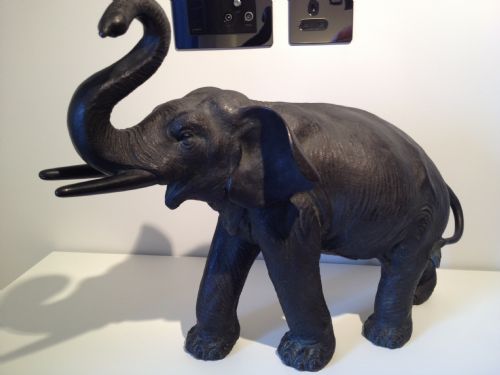 Huge Japanese Bronze Elephant Signed Meiji Period 1868-1912