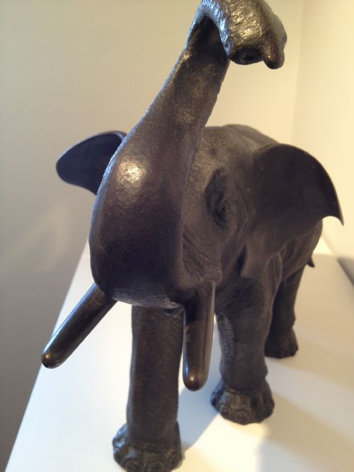 HUGE JAPANESE BRONZE ELEPHANT SIGNED MEIJI PERIOD 1868-1912 View V