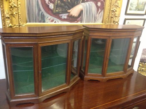 Unusual Pair of Edwardian Collectors/display Cabinets