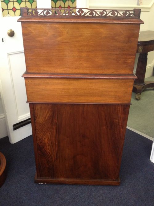 GOOD VICTORIAN WALNUT INLAID DAVENPORT 
