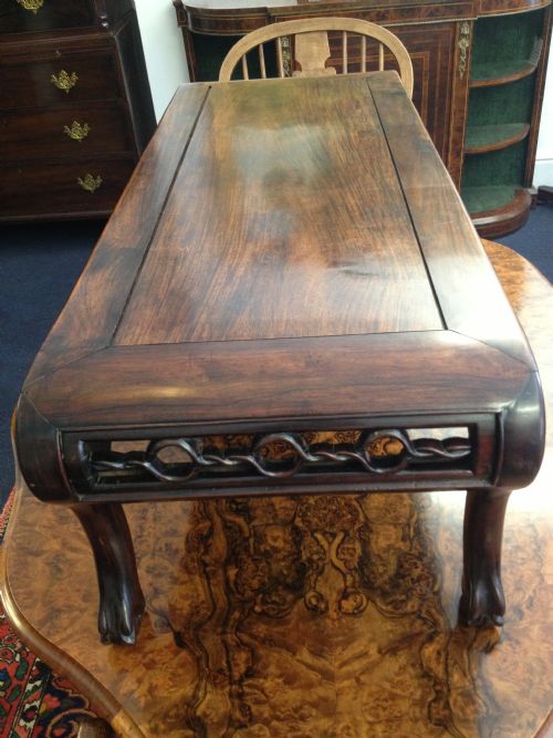 fig 1. LARGE 19TH CENTURY CHINESE HARDWOOD OPIUM TABLE