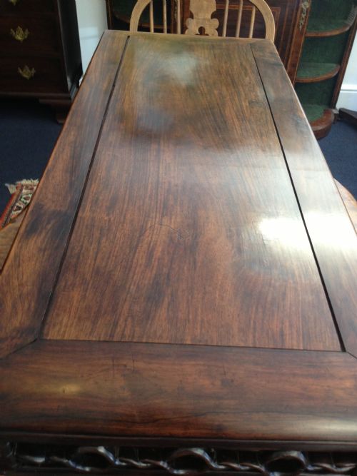 LARGE 19TH CENTURY CHINESE HARDWOOD OPIUM TABLE View VII