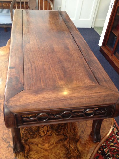 LARGE 19TH CENTURY CHINESE HARDWOOD OPIUM TABLE View IX