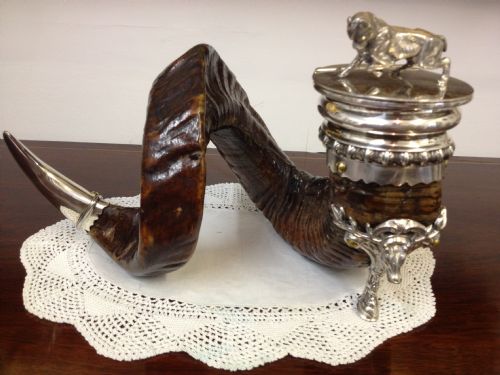 Large Silver Plated Table Snuff Mull "Walker & Hall"