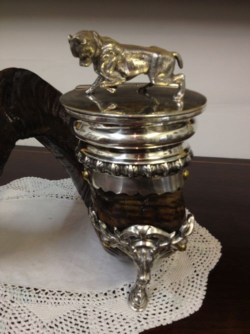 fig 1. LARGE SILVER PLATED TABLE SNUFF MULL 