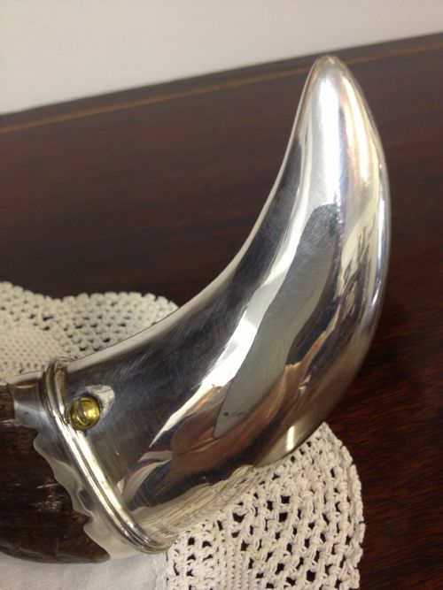 LARGE SILVER PLATED TABLE SNUFF MULL 