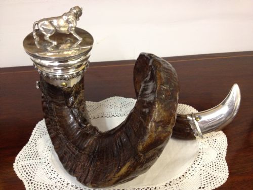 LARGE SILVER PLATED TABLE SNUFF MULL 