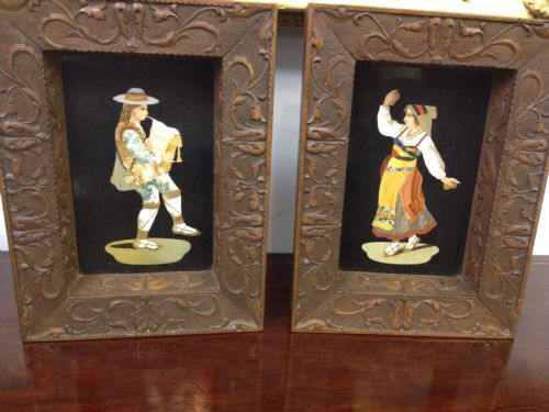 Fantastic Pair of 19th C Pietra Dura Framed Panels