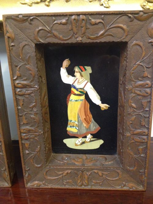 fig 1. FANTASTIC PAIR OF 19TH C PIETRA DURA FRAMED PANELS
