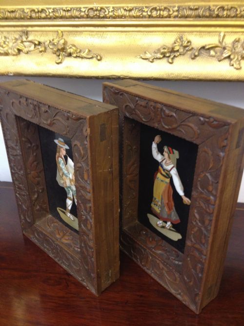 FANTASTIC PAIR OF 19TH C PIETRA DURA FRAMED PANELS View VI