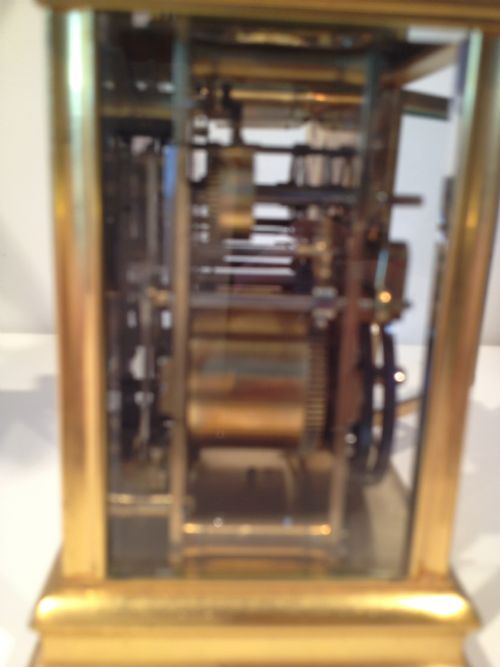 VICTORIAN GRAND SONNERIE CARRIAGE CLOCK RETAILER BAUMANN VIENNA View IV