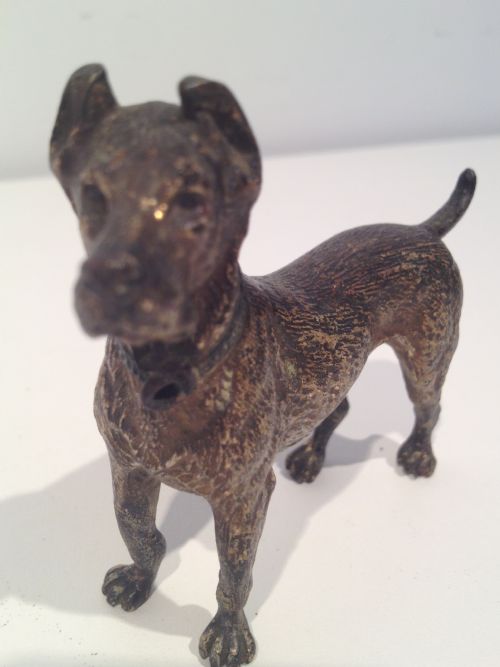 fig 2. AUSTRIAN COLD PAINTED BRONZE DOGS DOBERMAN,AIREDALE TERRIER AND BLACK POODLE