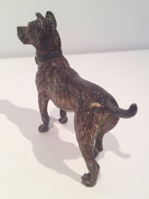 fig 3. AUSTRIAN COLD PAINTED BRONZE DOGS DOBERMAN,AIREDALE TERRIER AND BLACK POODLE