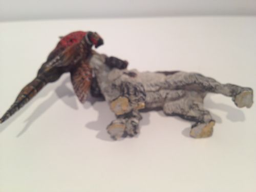 AUSTRIAN COLD PAINTED BRONZE DOGS BULLDOG AND RETREIVER WITH PHEASANT View X