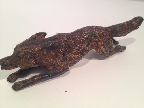 Austrian Cold Painted Bronze Foxes and Fox Paper Clip