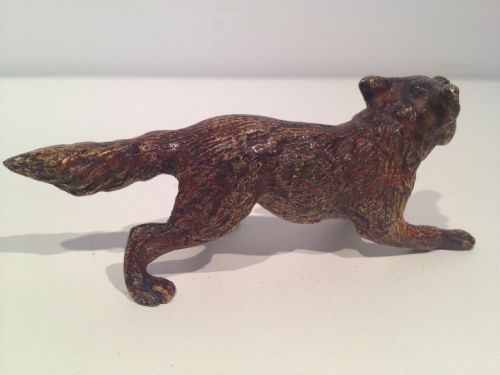 AUSTRIAN COLD PAINTED BRONZE FOXES AND FOX PAPER CLIP View VII
