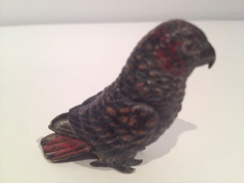 AUSTRIAN COLD PAINTED BRONZE , PARROT , RODENT ,HARE PLAYING A FLUTE View VI