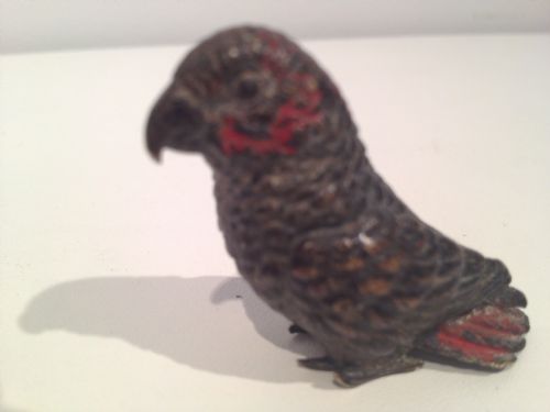 AUSTRIAN COLD PAINTED BRONZE , PARROT , RODENT ,HARE PLAYING A FLUTE View IX