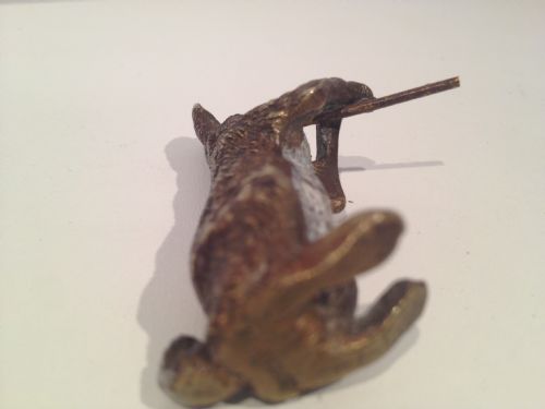 AUSTRIAN COLD PAINTED BRONZE , PARROT , RODENT ,HARE PLAYING A FLUTE View XIII