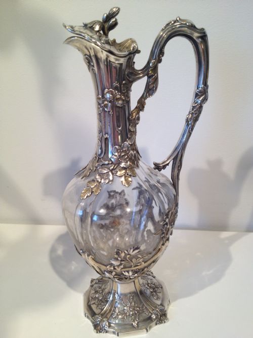 fig 1. ART NOUVEAU STYLE SILVER DECANTER SET LONDON 1900
