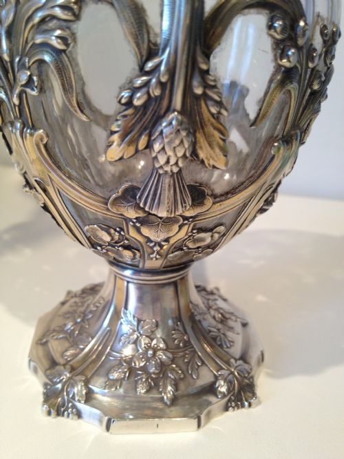  ART NOUVEAU STYLE SILVER DECANTER SET LONDON 1900 View IX